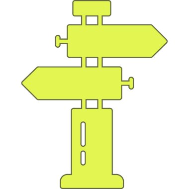 Çizgi film yeşil yol işaretinin vektör çizimi