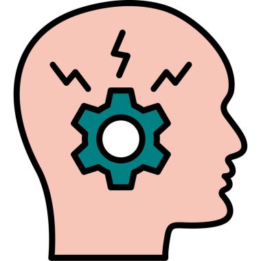 Beyin. Web simgesi basit illüstrasyon