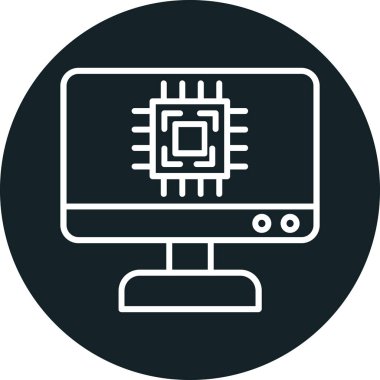 Cpu simge vektör illüstrasyonu