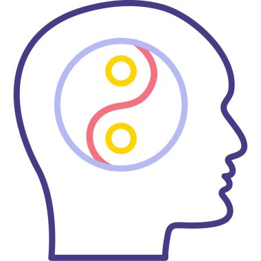 İnsan beyni ikonu vektör illüstrasyon grafik tasarımı