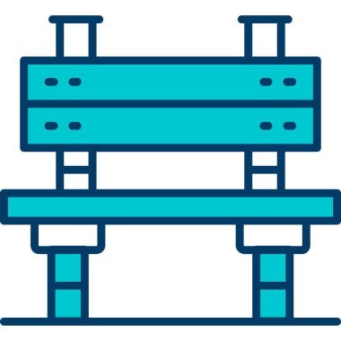 Yedek bank ikonu. kenar kenar kenar kenarı vektör rengi düz izole