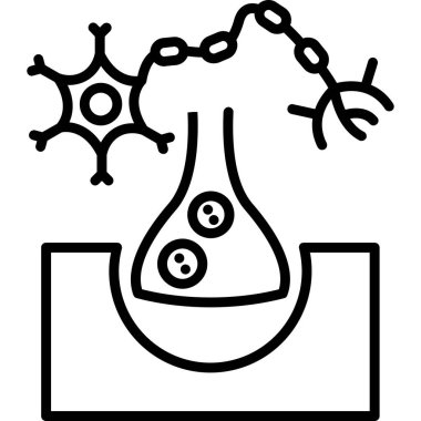 Bilim ve teknoloji çizgi vektör simgesi.