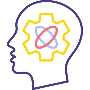 Beyin. Web simgesi basit illüstrasyon