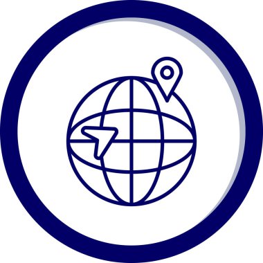 Dünya ikonu. Web için basit küresel vektör sembolü çizimi