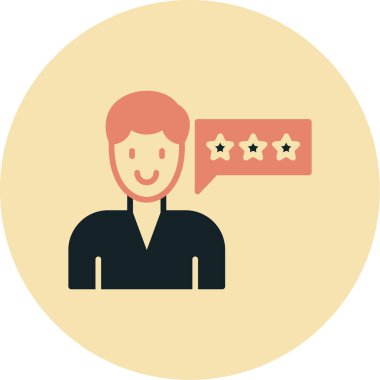 Müşteri memnuniyeti simgesi, düz tasarım vektör çizimi.