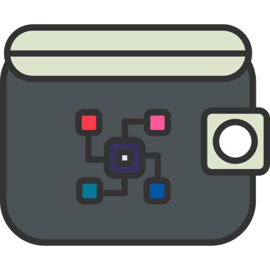 Cüzdan. Web simgesi basit illüstrasyon