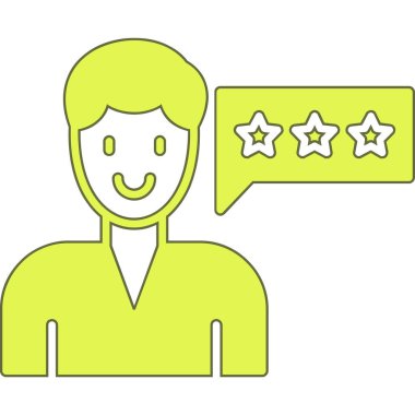 Geri bildirim gözden geçirme simgesi. Beyaz arkaplanda izole edilmiş web tasarımı için geri besleme vektör simgesi