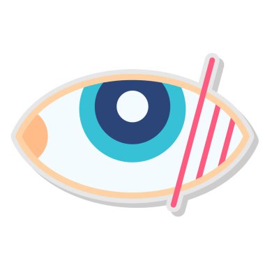 Vizyon düz vektör simgesi