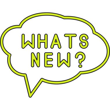 Yeni soru nedir? Konuşma balonu metni. Yeni iş mesajı. vektör illüstrasyonu.