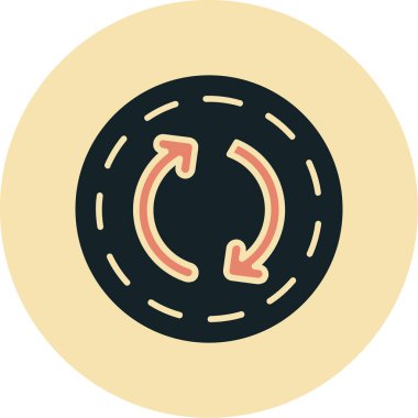 Dairesel bir yuvarlak simgenin vektör illüstrasyonu