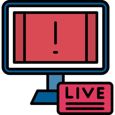 Canlı haberler. Web simgesi basit illüstrasyon