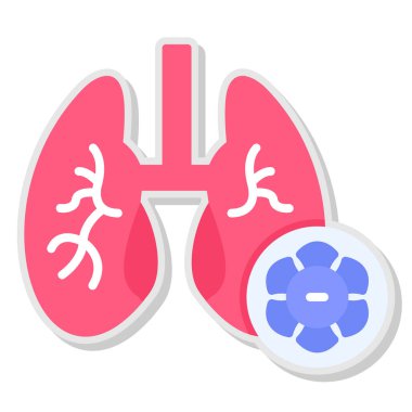 akciğer simgesi, vektör illüstrasyonu