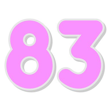 Beyaz arkaplanda pembe numara 9.