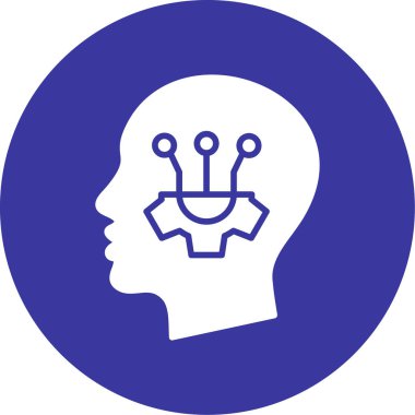 Beyin vektör simgesine sahip baş modern illüstrasyon tasarımı