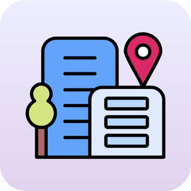 Harita. Web simgesi basit illüstrasyon