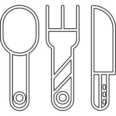 Mutfak aletleri satır simgeleri vektör illüstrasyon tasarımı