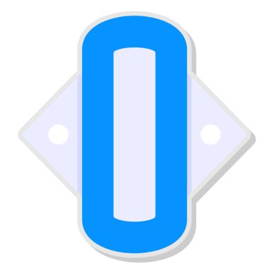 Boş düğmenin mavi ve beyaz çizgi film vektör çizimi