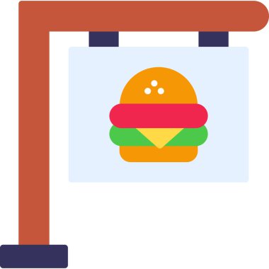 Hamburger. Web simgesi basit illüstrasyon
