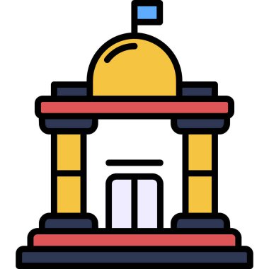 Bina. Web simgesi basit illüstrasyon