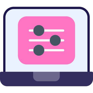 Bilgisayar. Web simgesi basit illüstrasyon