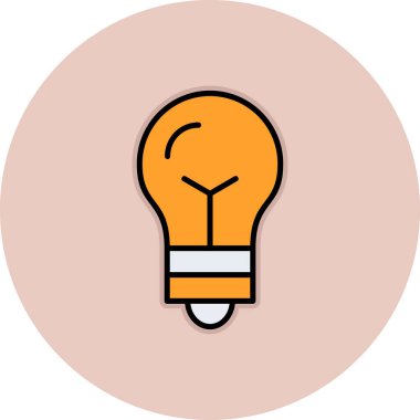 ampul vektörü düz renk simgesi