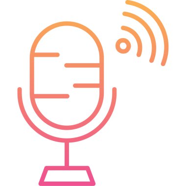 Mikrofon. Web simgesi basit illüstrasyon