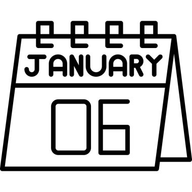 Ocak takvimi simge tasarım vektörü