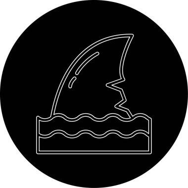 Köpekbalığı simgesinin vektör illüstrasyonu