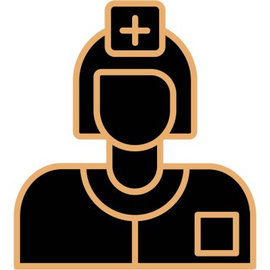 Kadın doktor simgesi, vektör illüstrasyonu