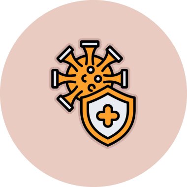 Corona virüsü covid ikon vektör illüstrasyon tasarımı