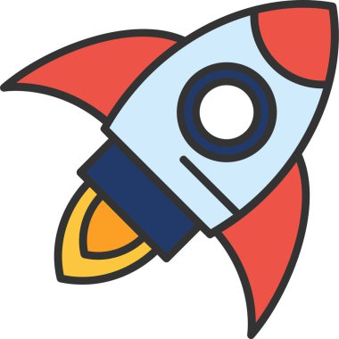 Roket. Web simgesi basit tasarım