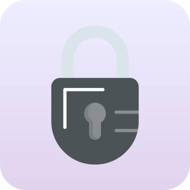 Kilit simgesi, vektör çizimi. düz tasarım biçimi