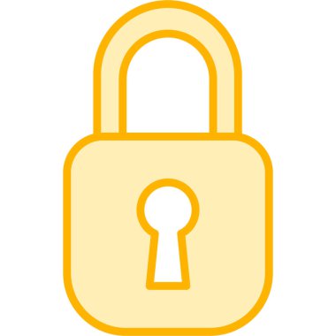 Kilit. Web simgesi basit illüstrasyon