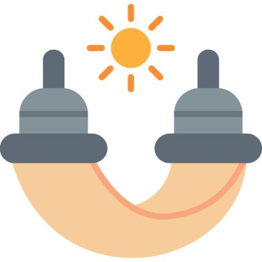 Güneş yaz plajı simgesi düz stil