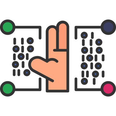 el ele tutuşan kalp ikonu vektör çizimi tasarımı