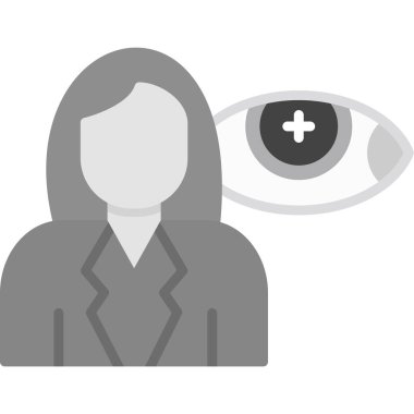 kadın göz simgesi, vektör illüstrasyonu.