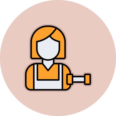 Dambılı kadın vektör çizimi tasarımı