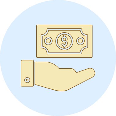 Dolar işareti. Web simgesi basit illüstrasyon