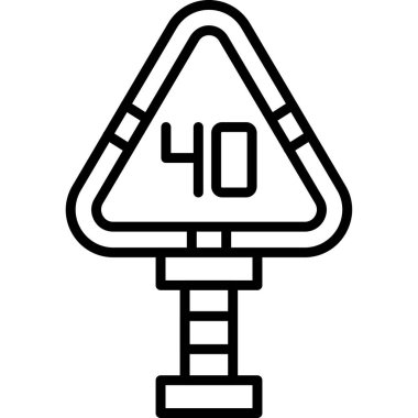 İzole edilmiş tek bir yol işaretinin vektör çizimi