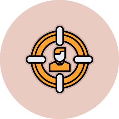 Haritası olan insanların bir simgesinin vektör çizimi