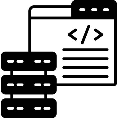 veritabanı. Web simgesi basit illüstrasyon