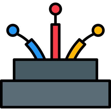 Eğitim ve teknoloji ikonunun vektör illüstrasyonu