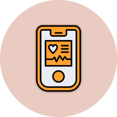 taşınabilir kalp atış hızı simgesi doldurulmuş ana hat biçiminde