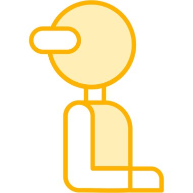 Sarı ve mavi tişörtlü bir adamın vektör çizimi