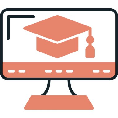 Çevrimiçi eğitim vektörü simgesi