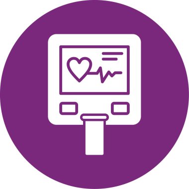 kardiyogram simgesi, vektör illüstrasyonu