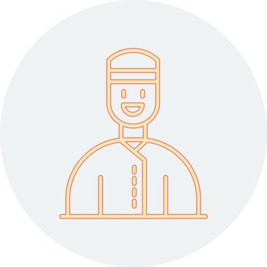 Tek bir izole edilmiş avatar simgesinin vektör çizimi