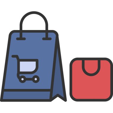 Alışveriş poşeti ikon vektör illüstrasyonu