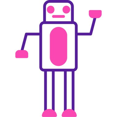 Robot simgesi. Web için robot vektör simgelerinin özet çizimi