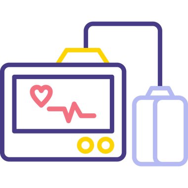 kalp atışı. Web simgesi basit illüstrasyon